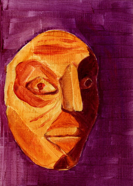 Pintura intitulada "Mask #4" por Svitlana Tetokina, Obras de arte originais, Óleo