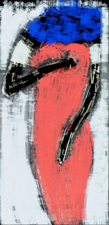 Arts numériques intitulée "Lady in red" par Svitlana Zenkov, Œuvre d'art originale