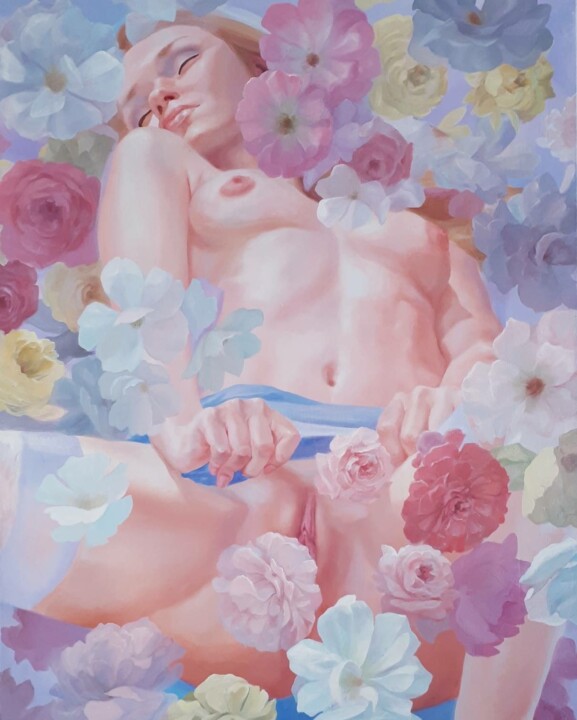 Картина под названием "летний сон" - Светлана Соколовская, Подлинное произведение искусства, Масло Установлен на artwork_cat.