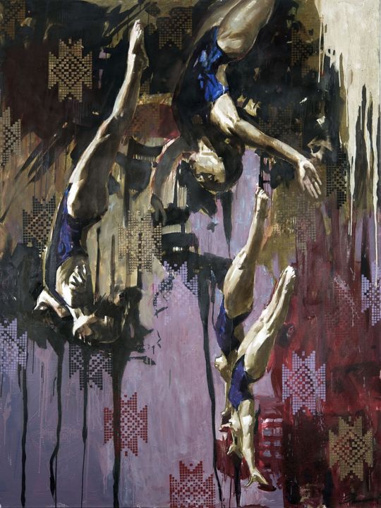 Painting titled "flight" by Ed Potapenkov, Original Artwork, Oil
