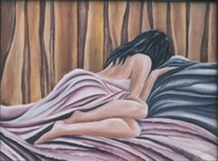 Schilderij getiteld "Good sleeping" door Swayam Prakash Shrestha, Origineel Kunstwerk