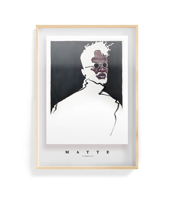 Painting titled "MATTE" by Swayne Sparkles, Original Artwork, Gouache Mounted on Glass