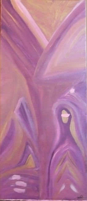 Painting titled "Aveugle" by Christine Sylla, Original Artwork, Acrylic