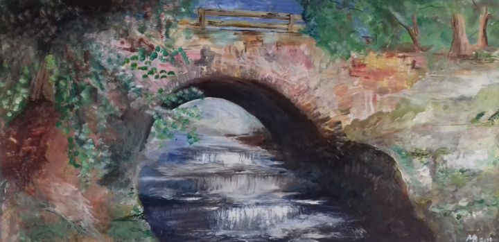 Картина под названием "Bridge" - Michaela Bartošová, Подлинное произведение искусства, Акрил