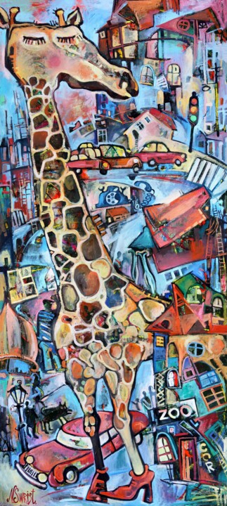 Pintura intitulada "Dreams of the city…" por Nicifor Swiristuhin, Obras de arte originais, Óleo