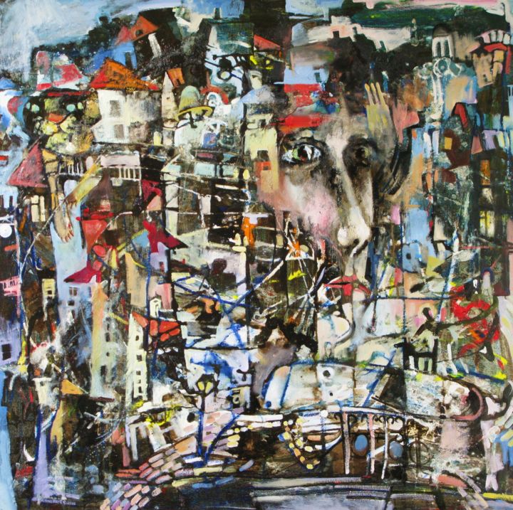 Painting titled "Karabasiada" by Nicifor Swiristuhin, Original Art, Oil