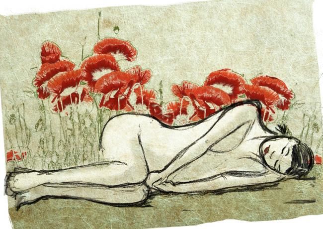 Digital Arts titled "Akiko et les coquel…" by Hel Swynghedauw (Hel), Original Art, Digital Painting