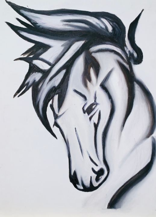 Pintura titulada "caballo sombras" por Susana Perez, Obra de arte original, Oleo
