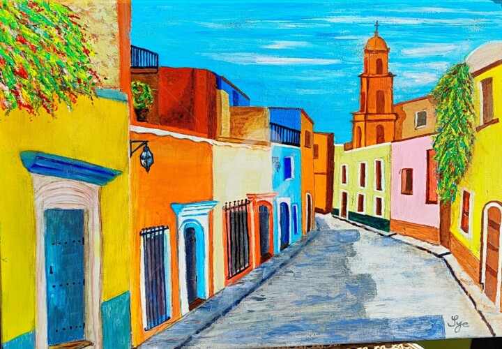 Peinture intitulée "2022-03-Ruelle de G…" par Sye, Œuvre d'art originale, Acrylique