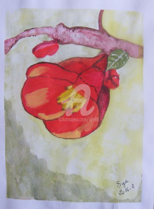 绘画 标题为“2014-2-fleur-pommie…” 由Sye, 原创艺术品, 水彩