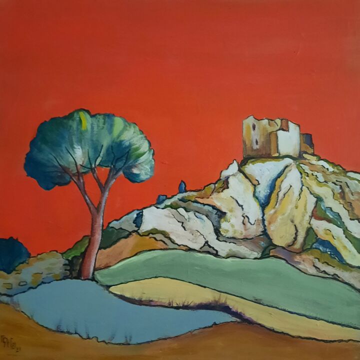 Peinture intitulée "Le château de le Re…" par Syg, Œuvre d'art originale, Acrylique