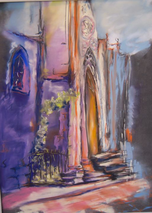 Drawing titled "pont croix" le proc…" by Sylvain Grignon (sygry), Original Artwork, Pastel