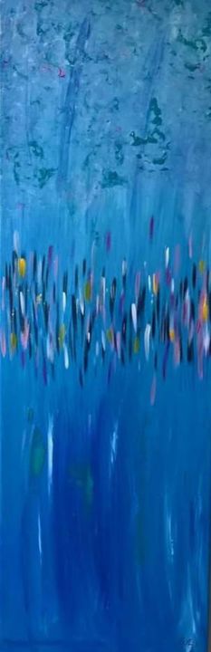 Painting titled "Abysses" by Sylvaine Lissajoux, Original Artwork, Acrylic