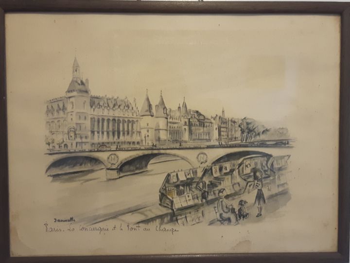 Drawing titled "Paris La concierger…" by Sy Re, Original Artwork