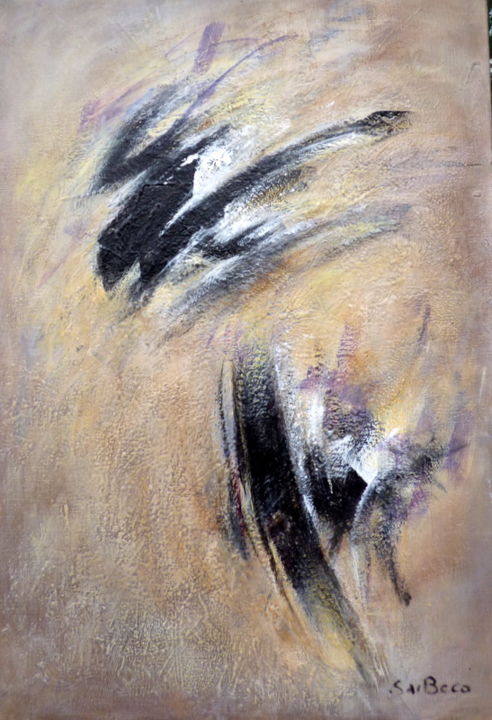 Painting titled "fugues N.7" by Sylvie De Beco, Original Artwork, Acrylic