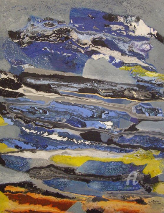 Pintura intitulada "Abstract:Au pays de…" por Sylvie Oliveri, Obras de arte originais, Acrílico