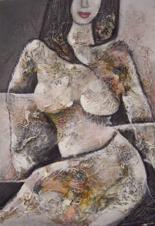 Malarstwo zatytułowany „Pause du dimanche.…” autorstwa Sylvie Oliveri, Oryginalna praca, Akryl