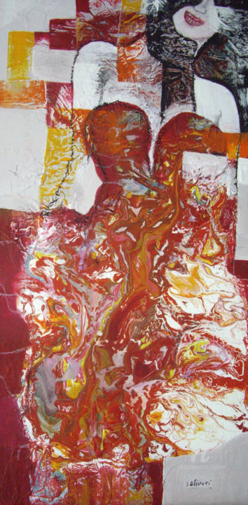 Pintura titulada "La robe d'été" por Sylvie Oliveri, Obra de arte original, Acrílico