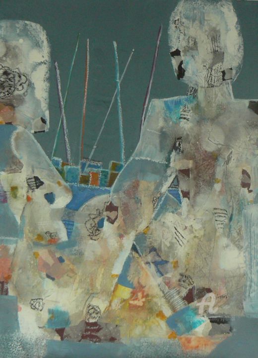 Peinture intitulée "Elle et lui...Une e…" par Sylvie Oliveri, Œuvre d'art originale, Acrylique