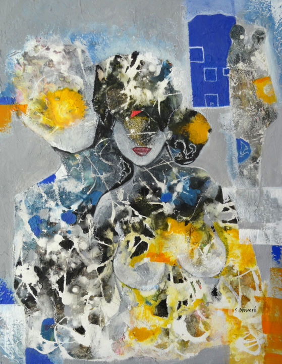 Peinture intitulée "Mon soleil" par Sylvie Oliveri, Œuvre d'art originale, Acrylique