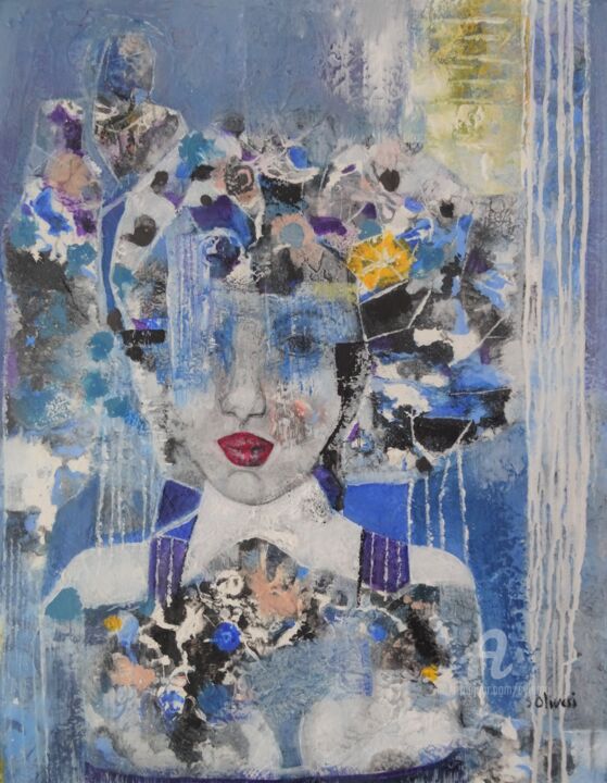 Peinture intitulée "Blues..." par Sylvie Oliveri, Œuvre d'art originale, Acrylique
