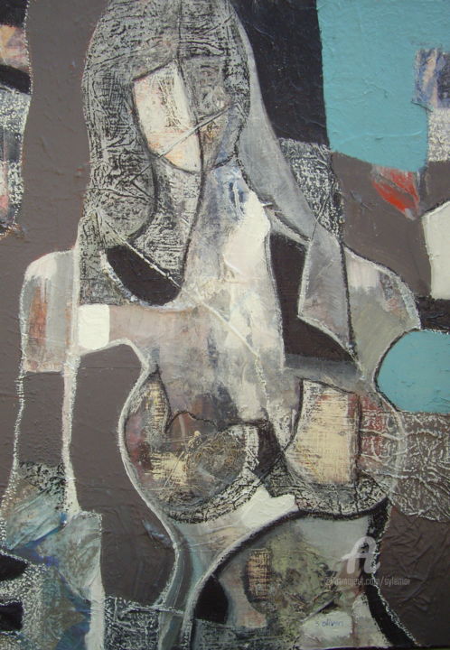 Painting titled "Madone" by Sylvie Oliveri, Original Artwork, Acrylic
