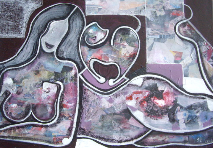 Peinture intitulée "Qu'est-ce qu'elle l…" par Sylvie Oliveri, Œuvre d'art originale, Acrylique
