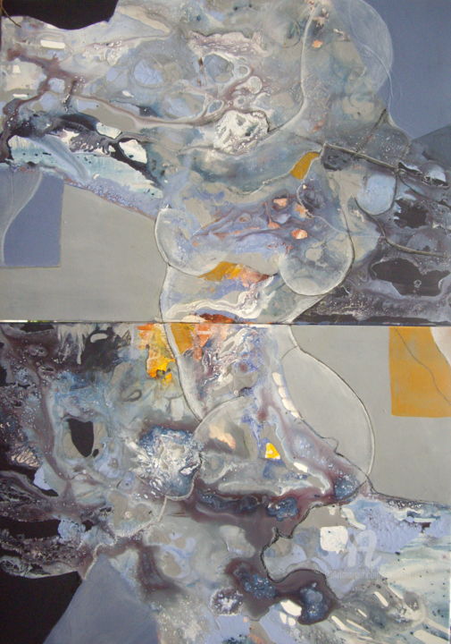 Peinture intitulée "La traversée..." par Sylvie Oliveri, Œuvre d'art originale, Acrylique