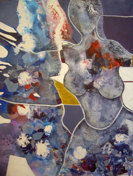 Ζωγραφική με τίτλο "Farandole" από Sylvie Oliveri, Αυθεντικά έργα τέχνης, Ακρυλικό