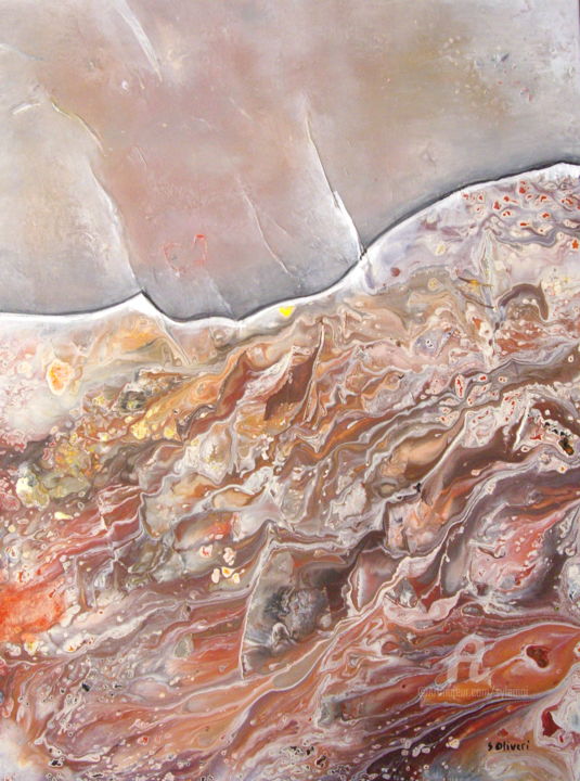 Painting titled "La terre en mouveme…" by Sylvie Oliveri, Original Artwork, Acrylic