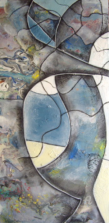 Painting titled "Arbres 4" by Sylvie Oliveri, Original Artwork, Acrylic