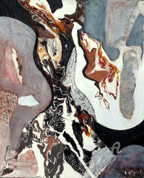 Peinture intitulée "Jeux de matière" par Sylvie Oliveri, Œuvre d'art originale, Acrylique
