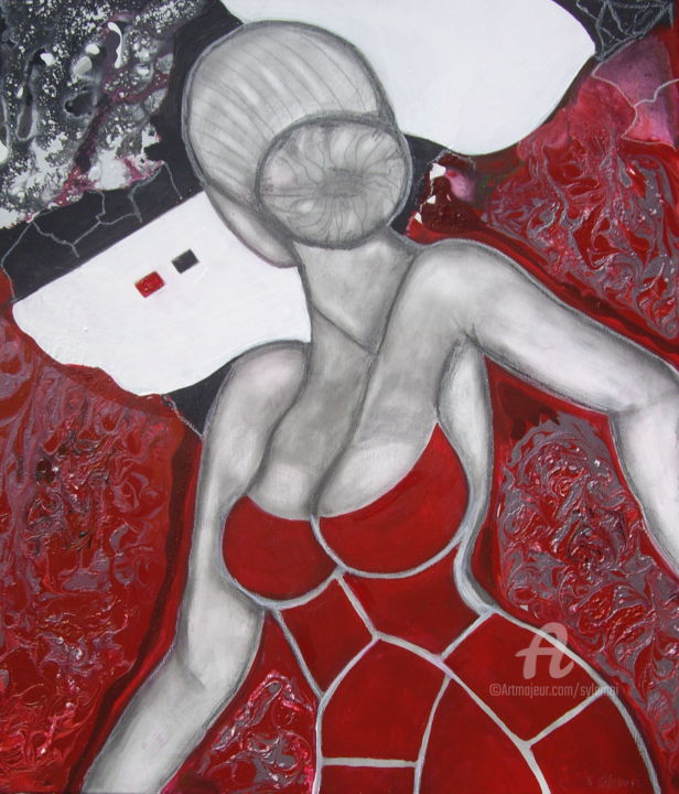 Peinture intitulée "La passionnée" par Sylvie Oliveri, Œuvre d'art originale, Acrylique
