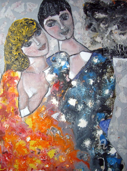 Painting titled "Entente" by Sylvie Oliveri, Original Artwork, Acrylic