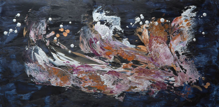 Peinture intitulée "L'envol abstrait 6" par Sylen, Œuvre d'art originale, Encaustique
