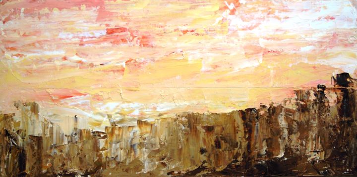 Painting titled "LA FALAISE" by Sylia Tenvelert, Original Artwork, Oil