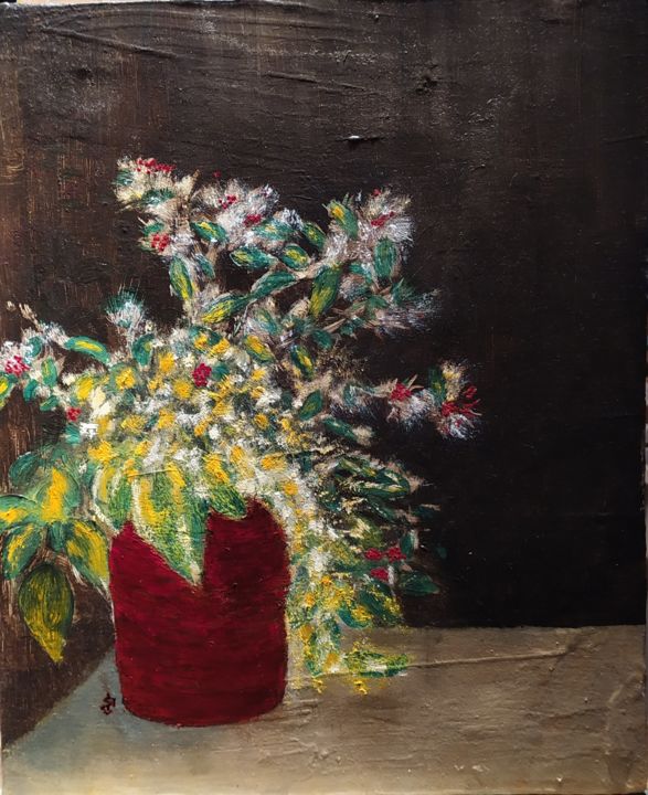 Painting titled "Série Bouquets  N°1" by Sylka Sauvion, Original Artwork, Oil
