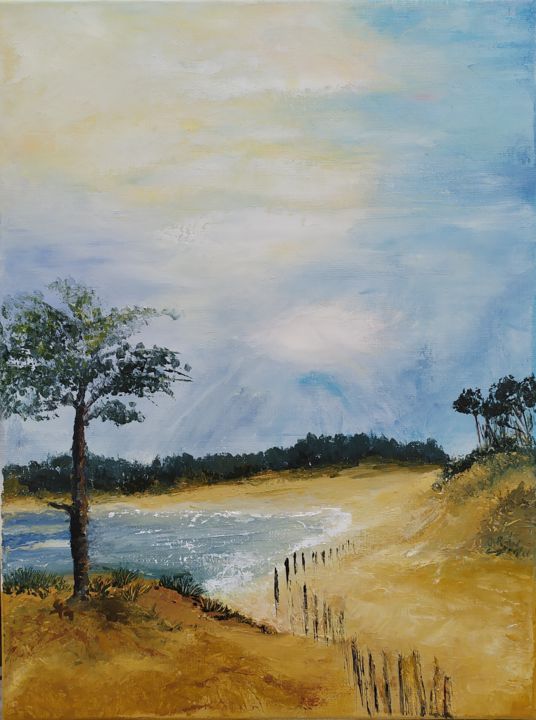 Painting titled "Oléron N°3" by Sylka Sauvion, Original Artwork, Oil