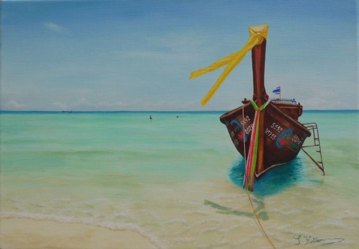 Schilderij getiteld "Thaïlande du Sud" door Sylvie Kettenmeyer, Origineel Kunstwerk