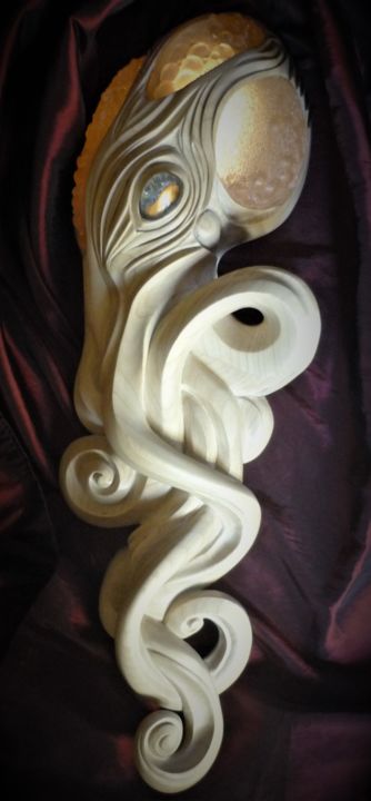 Sculpture intitulée "octopus" par Syllia, Œuvre d'art originale, Bois