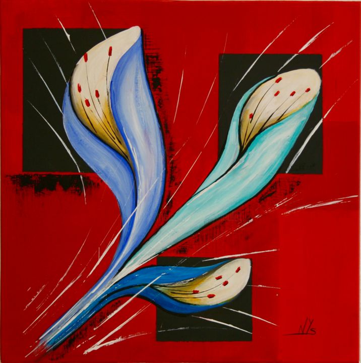 Peinture intitulée "Mélodie en lys" par Nys, Œuvre d'art originale, Acrylique