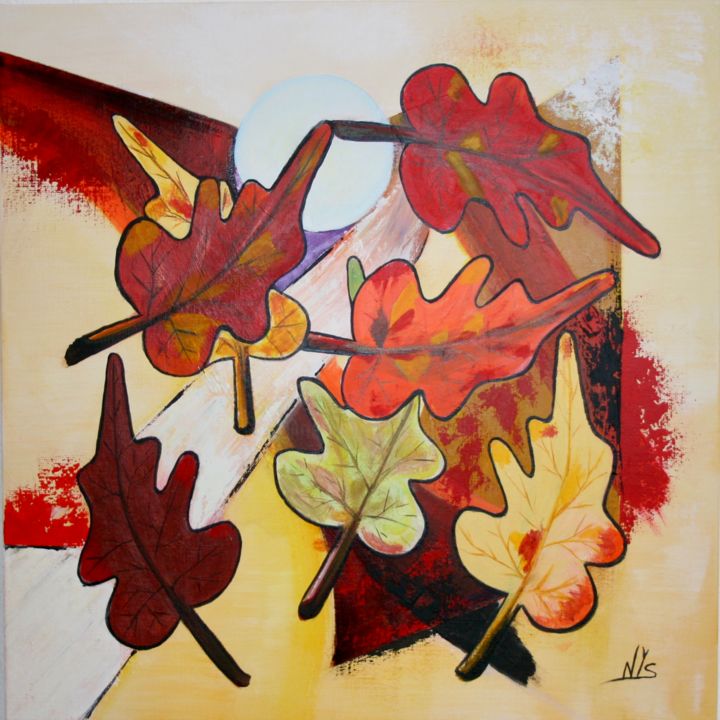 Peinture intitulée "Flamboyant" par Nys, Œuvre d'art originale, Acrylique