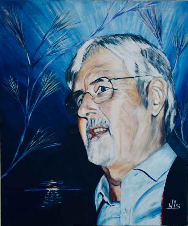 Peinture intitulée "Reflexion (autoport…" par Nys, Œuvre d'art originale, Acrylique