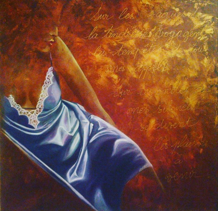 Peinture intitulée "Sensualité" par Sylva, Œuvre d'art originale, Acrylique