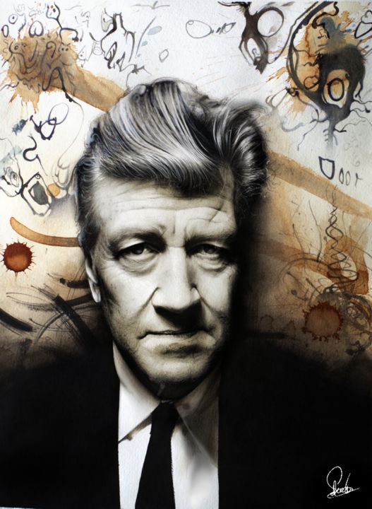 Drawing titled "David Lynch" by Sylvain Puech, Original Artwork, Other
