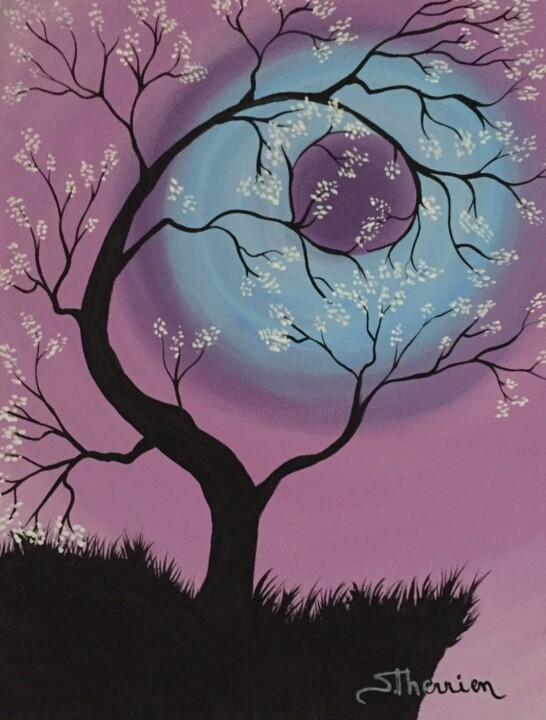 Painting titled "Magie de l’arbre" by Sylvain Therrien, Original Artwork, Acrylic
