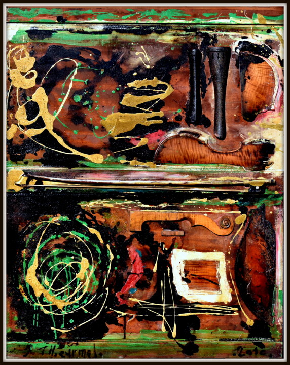 Collages intitulée "Prokofiev" par Sylvain Thieurmel, Œuvre d'art originale, Huile