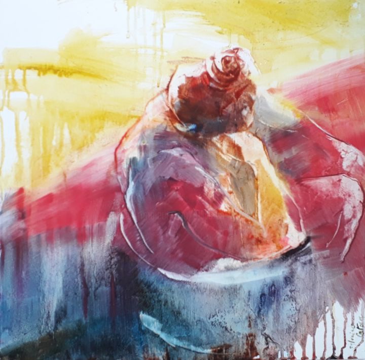 Peinture intitulée "la sieste" par Sylvaine Catoire, Œuvre d'art originale, Pigments
