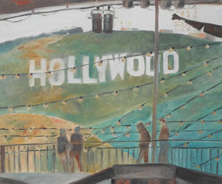 Painting titled "Los Angeles" by Sylvaine Salahub, Original Artwork, Oil