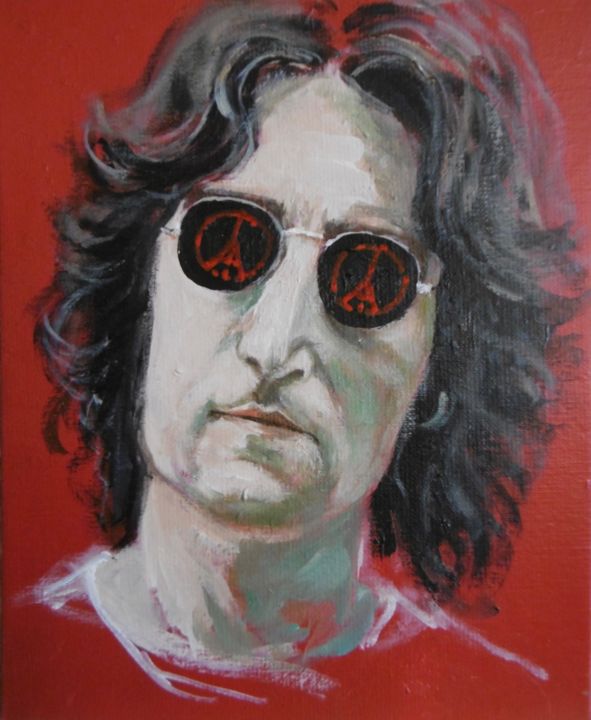 Painting titled "Lennon" by Sylvain Thevenon, Original Artwork